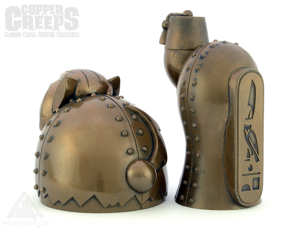 Copper Creeps Series 3 Imhotep the Mummy and the Wolfman Resin Robot collectibles by Doktor A.