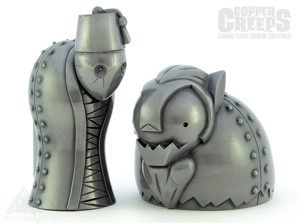 Copper Creeps Series 3 Imhotep the Mummy and the Wolfman Resin Robot collectibles by Doktor A.