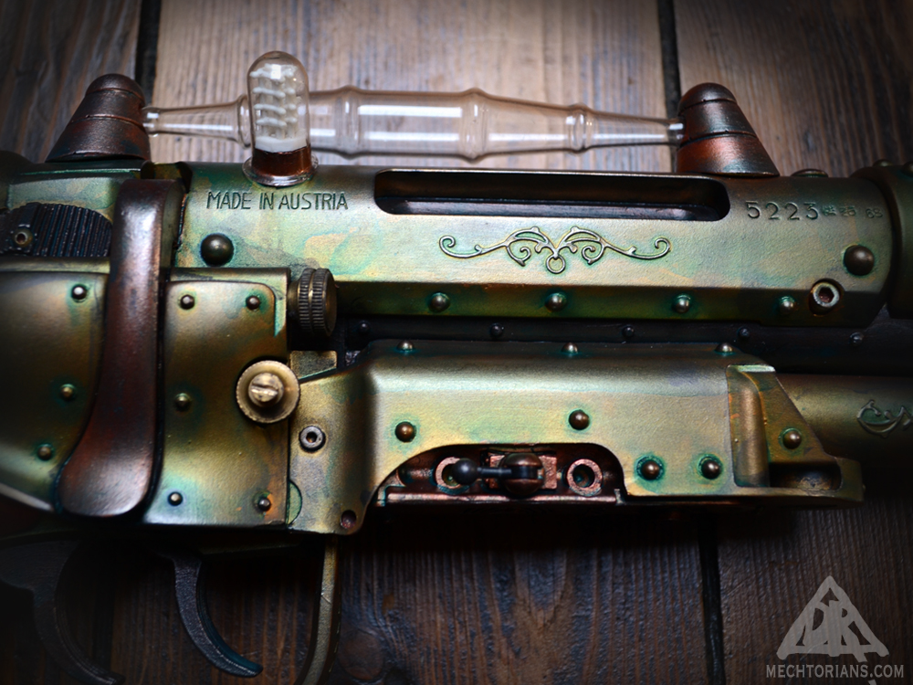 Customised Blade runner gun prop replica. Tomenosuke Blaster reworked by Doktor A ( Bruce Whistlecraft).