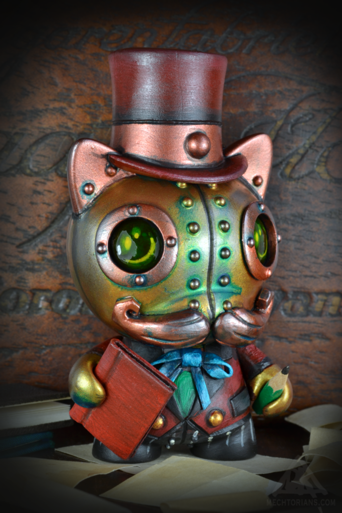 The Diarist A Mechtorian Customised 3" Tricky Cat toy by Doktor A. Bruce Whistlecraft.